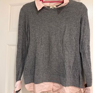 Joie Gray Sweater with Pink Details